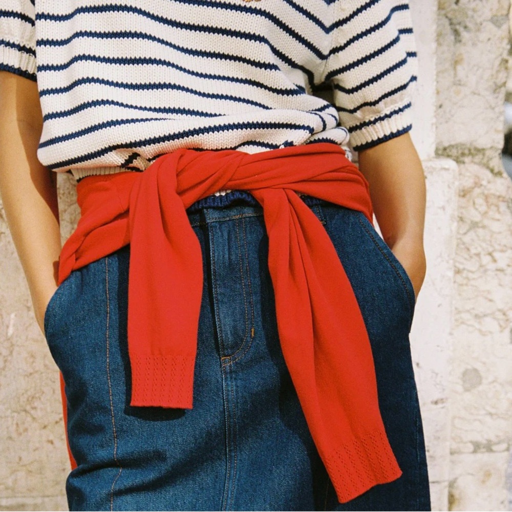 Lands End Jean Skirt